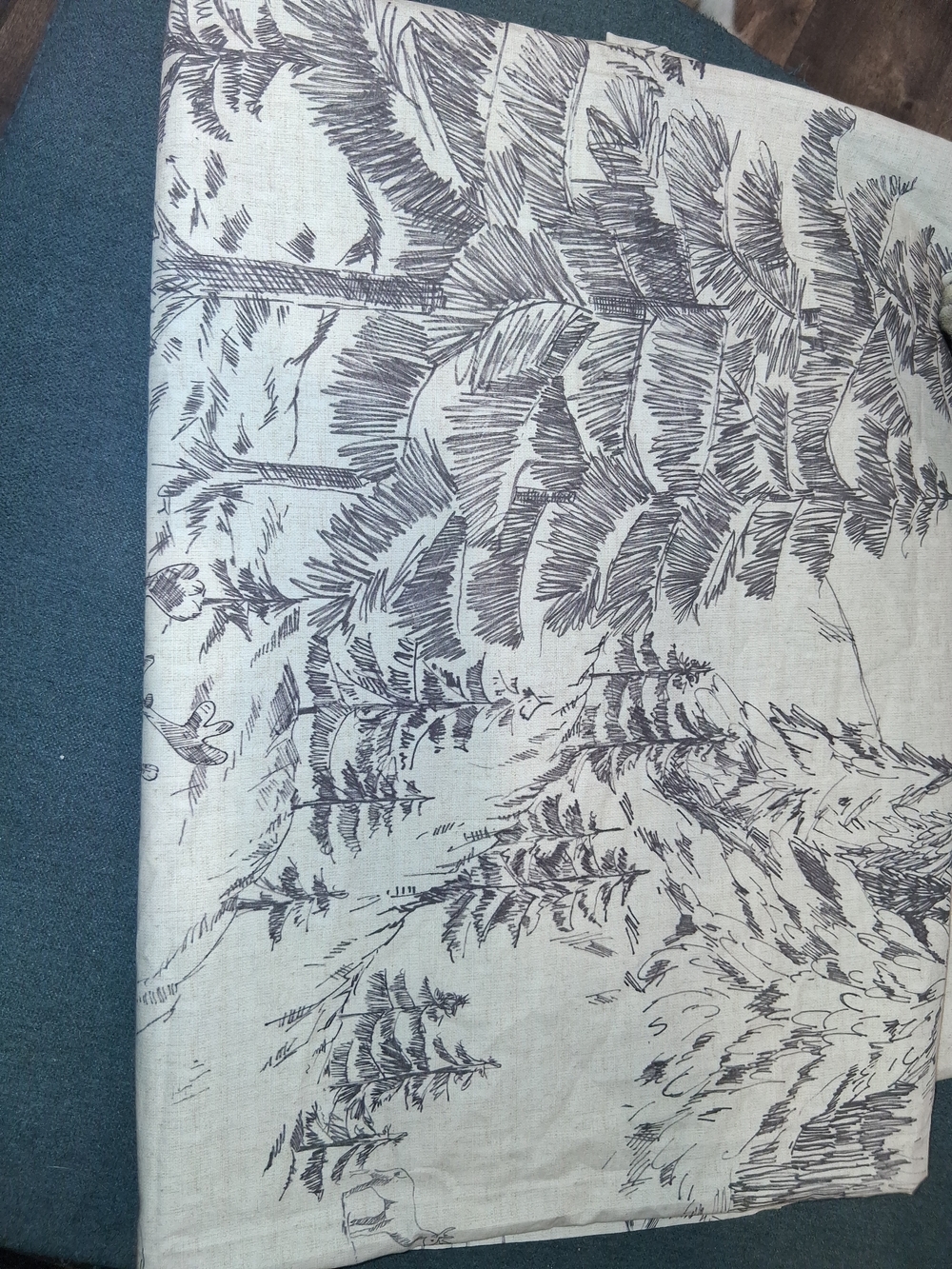 Pottery Barn Rustic Forest Shower Curtain, 72", Deer Cabin Winter Woods - Picture 4 of 9